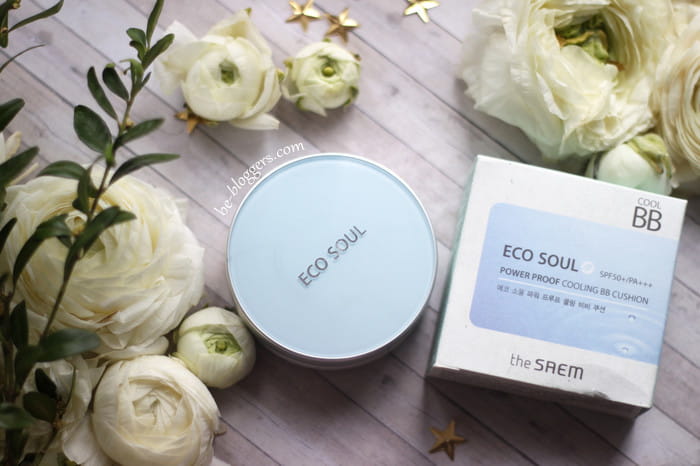 Охлаждающий биби-крем - кушон The Saem Eco Soul Power Proof Cushion BB Cream