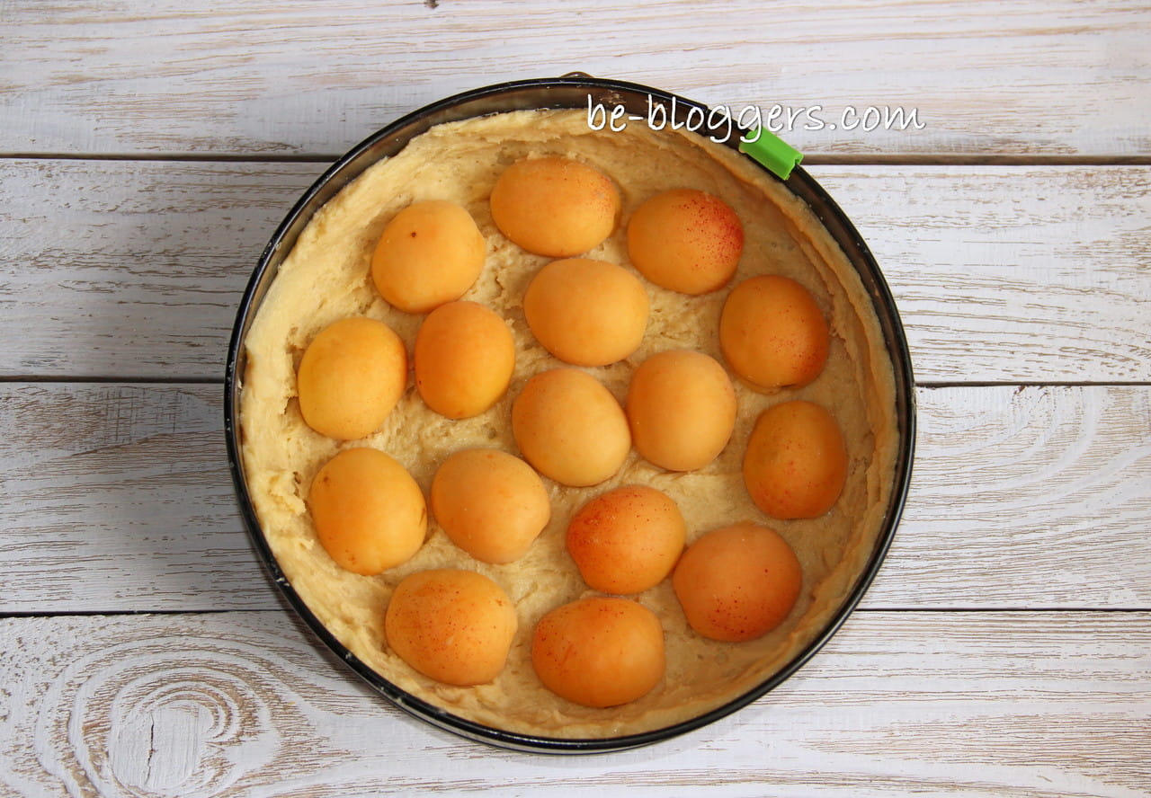 Пирог с творогом и абрикосами